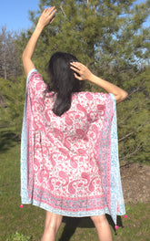 Pink Paisley cotton kaftan